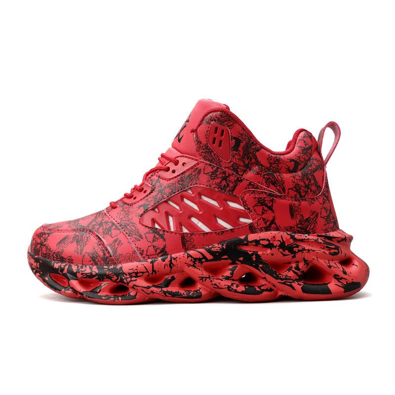 Scarpe da basket alla moda per ragazzi, con graffiti, versatili, da uomo, taglie forti, con fondo a torsione, quattro stagioni