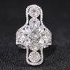 Xiaomi Huitan Geometric Design Women Ring Full Sparkling Cubic Zirconia Luxury Accessories for Party Daily Silver Color Fashion Jewelry