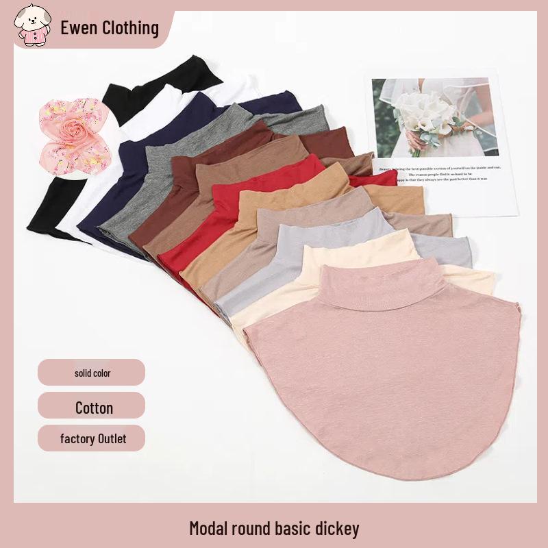 Korean Style Round Base Layer False Collar - All-Season Decorative Accessory