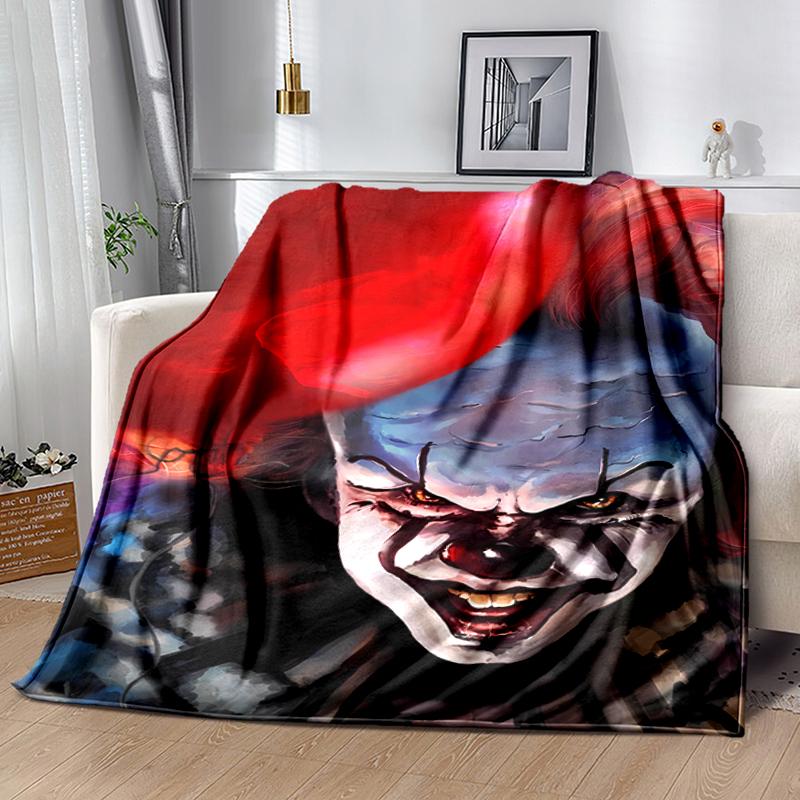 1pc Blanket Pennywise the Dancing Clown2 Print Design, Lightweight Blanket for Sofa, Bed- Soft &Warm, Gift for All Seasons like Christmas, Halloween