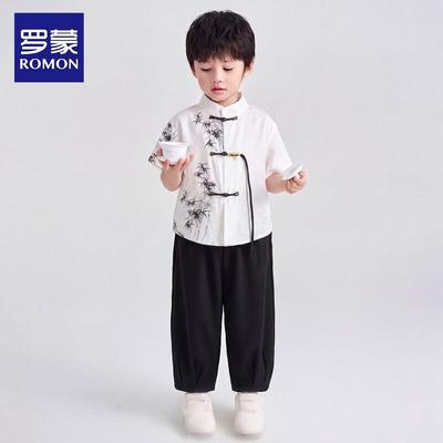 Rommon Boys' Traditional Hanfu Tang Suit Set