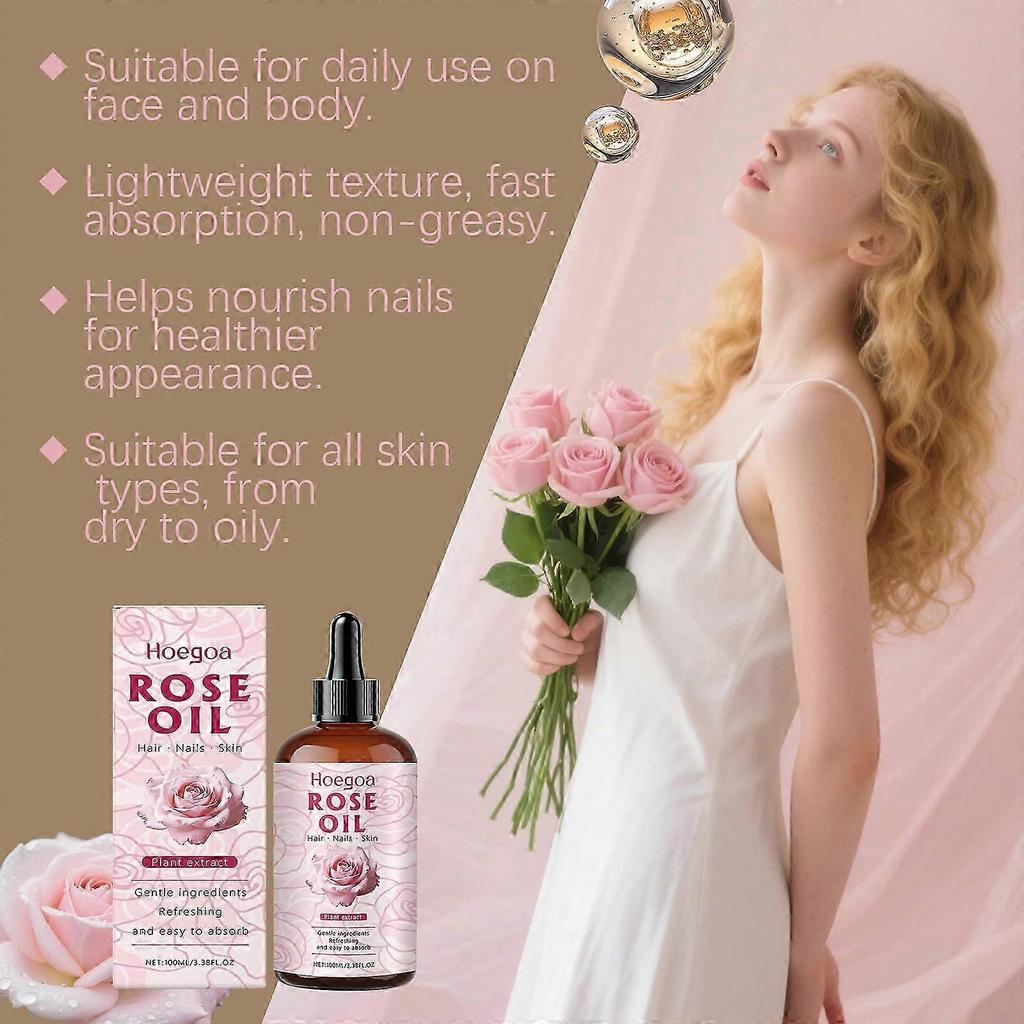 Organic Cold-Pressed Rose Oil for Face & Body, 1-5 Pack