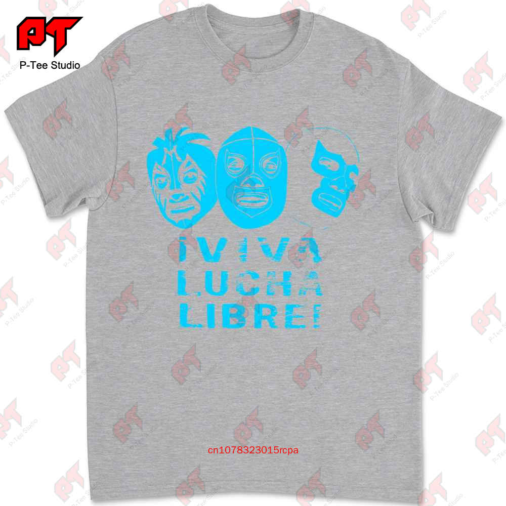 Viva Lucha Libre Mil Mascaras El Santo Blue Demon Mask Wrestling T-shirt 88G4