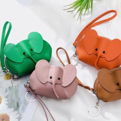 Cute Small Elephant Wallet Cosplay Anime Pu Purse Elephant Japanese Bag Backpack Pendant Creative Lipstick Zipper Card Bag