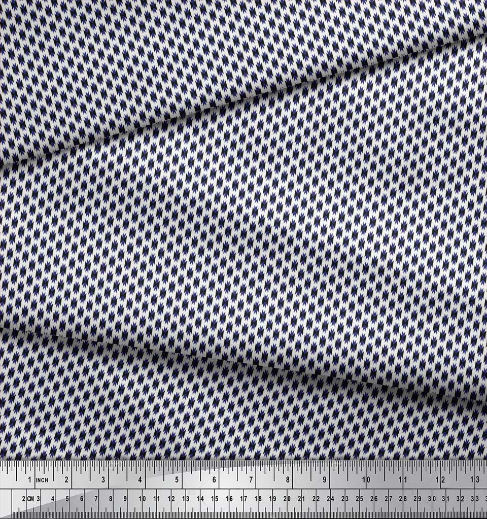 Soimoi Japan Crepe Satin Fabric Geometric Small Print Fabric by the metre 42 Inch