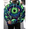 3D Printed Skull Pattern Autumn Men's Hoodies Sweatshirts Drawstring Sportwear Long Sleeved Tops Street Graphic Men's Clothing