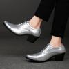 Men High Heels Silver Derby Wedding Dress Dance Business Gold Elevator Shoes Height Increase Tuxedo Shoes Plus Size