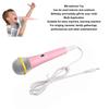 Kids Wired Microphone 3.5mm Plug Plastic Low Distortion Portable Child Singing Mic for Musical Instrument for Family Party