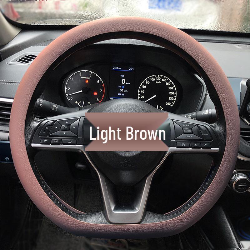 Universal Silicone Steering Wheel Cover - Fashionable, Sweat-Absorbent, Non-Slip, Thin & Soft, Fits All Seasons