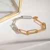 Yori Gold Silver Mix Color Block Paperclip Chain Bracelet Waterproof Stainless Steel Arrivals Popular Jewelry Wholesale
