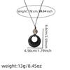 Resin Round Hollow Pendant Necklaces For Women Trendy Black Leather Rope Long Sweater Chain Necklaces Party Jewelry