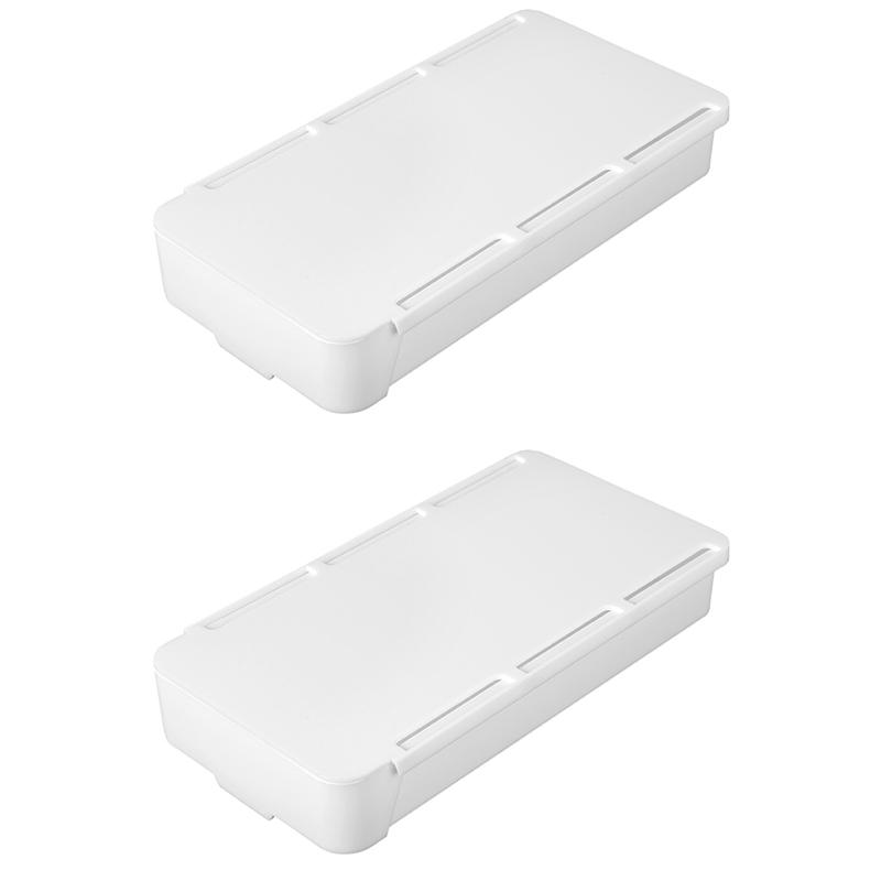 Under The Desk Drawer Type Storage Box Desktop Hidden Hanging Holder Stationery Organizer Office Desk Student Invisible