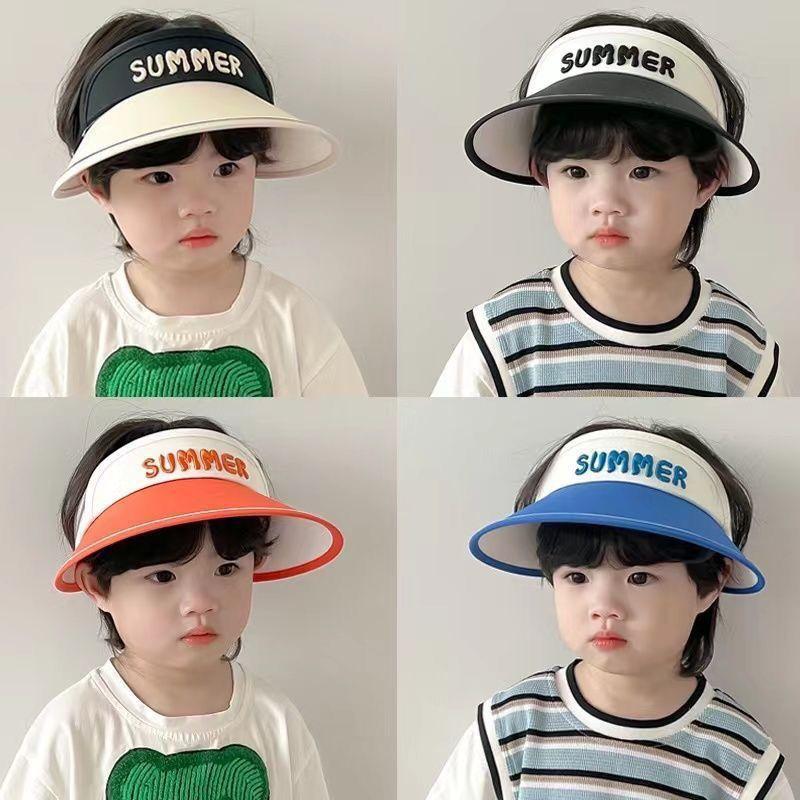 Kids Summer Visor Hat Large Brim Sun Protection Cap For Boys And Girls UV Shield Outdoor Beach Shade Hat For Toddlers