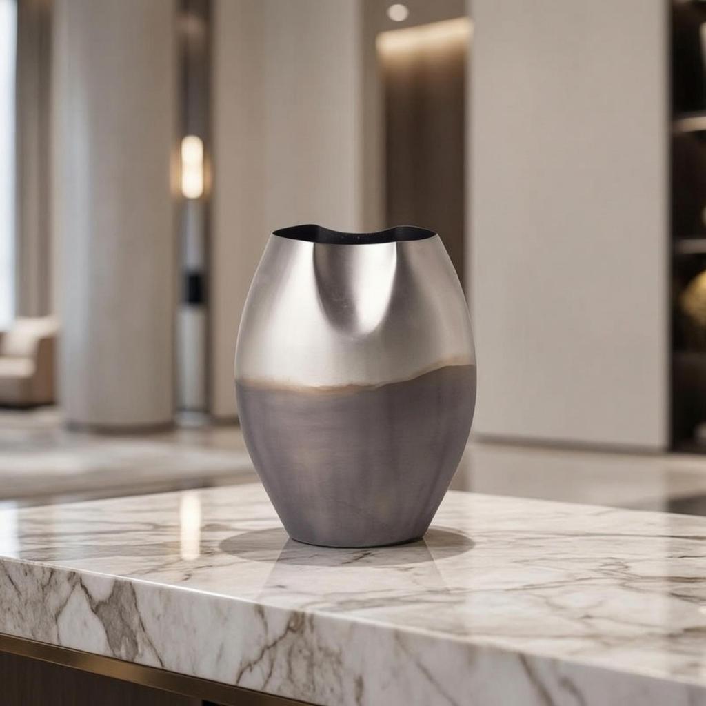 Decorative Vase Gradient Aluminum Elegant for Entryway, Mantel, Minimalists