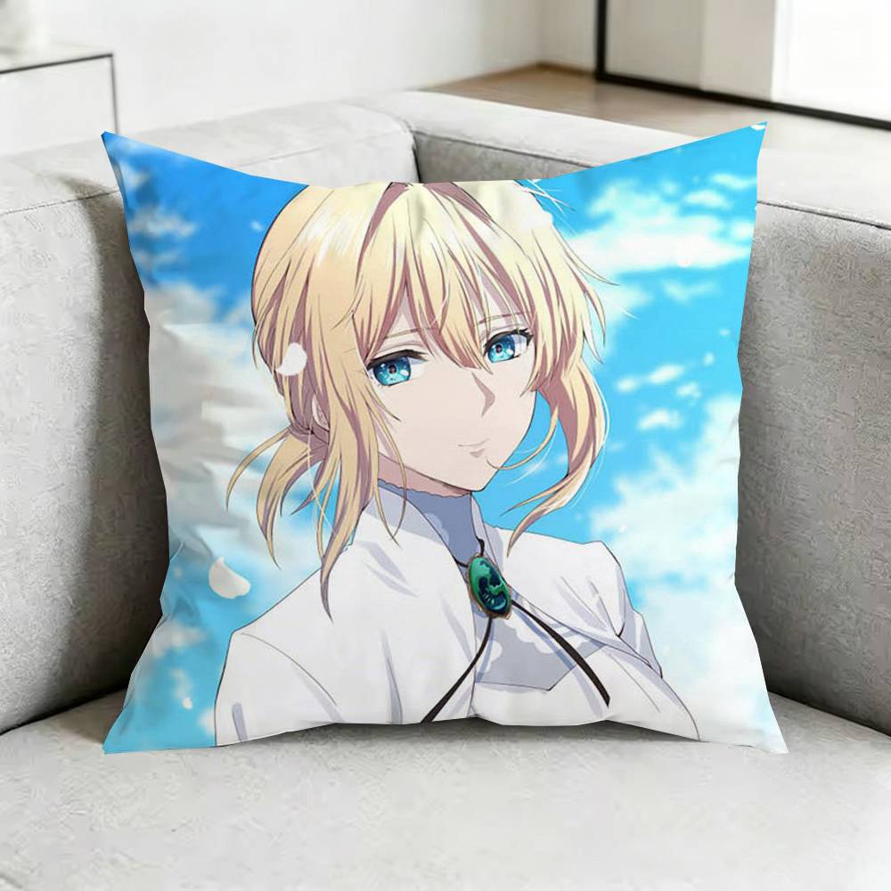 Violet EEvergarden Anime Pillow Case Square DoubleSided Sofa Cushion Cover Bedroom Bedside Pillow Gift