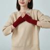 Women's Winter Knitted Fingerless Gloves Cashmere Short Half Finger Wrist Twist Hand Warmer Stretch Mitten for Girls