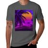 80s sunset synthwave TShirt Plus Size Simple Casual Top