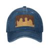 Ice Cream Waffle With Chocolate Denim Fabric Cap Casual Baseball Caps Adjustable Hat Summer Unisex Baseball Hats