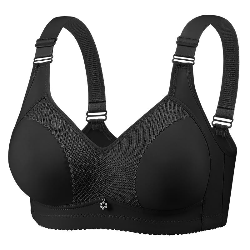 Sujetador inalámbrico de talla grande para mujer, transpirable, cómodo, push-up, copa fina, sujetador liso, sin imanes, moldeador, figura más llena, ropa interior de soporte