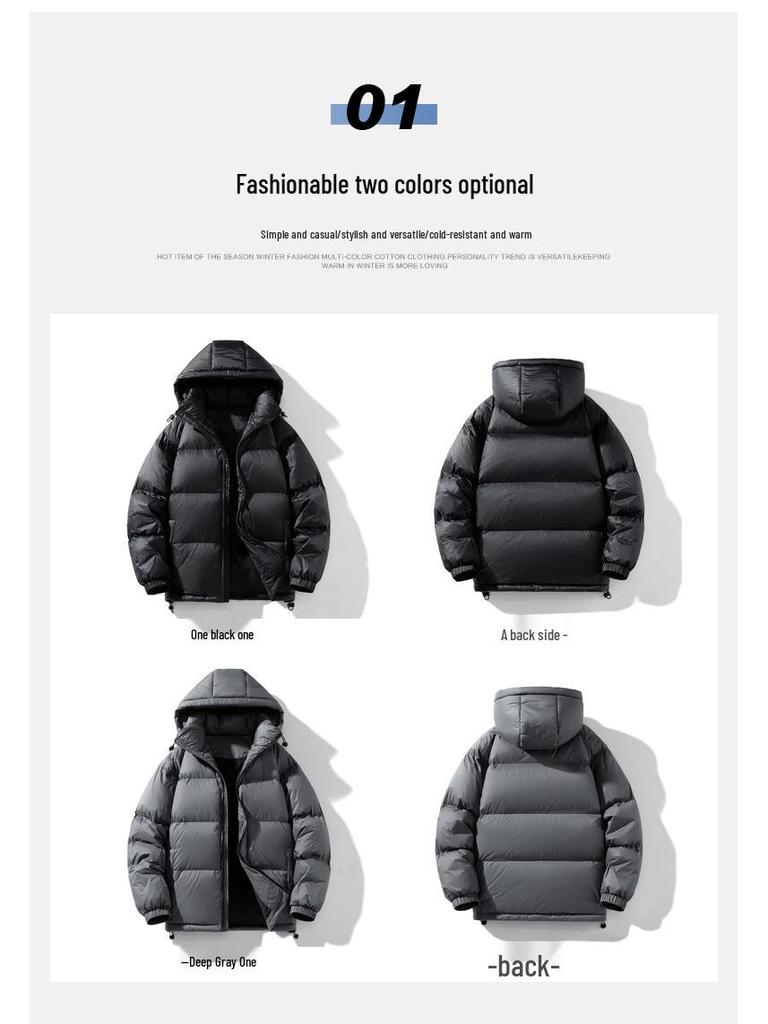 Mr. Cotton Men's Hooded Down Jacket - Thick White Duck Down for Warmth & Cold Protection in Winter