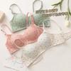 Cute Floral Bra Girl High School Student Small Chest Student Underwear Women's Light and Thin Style Gathered Without Steel Ring Bra Cover