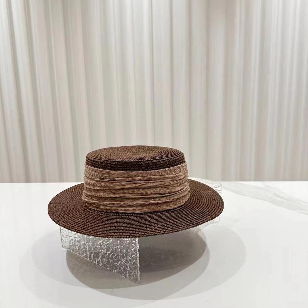 

Соломенная шляпа с плоским верхом, детская, для путешествий на открытом воздухе, защита от солнца, большие поля, шляпа с плоским краем, пляжные шляпы для отдыха на море M（56-58cm） кофейный