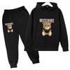 New Autumn/winter Children's Hooded Track Suit Suitable for Children Aged 3 To 13 The Pullover Features A Cutebear Print.