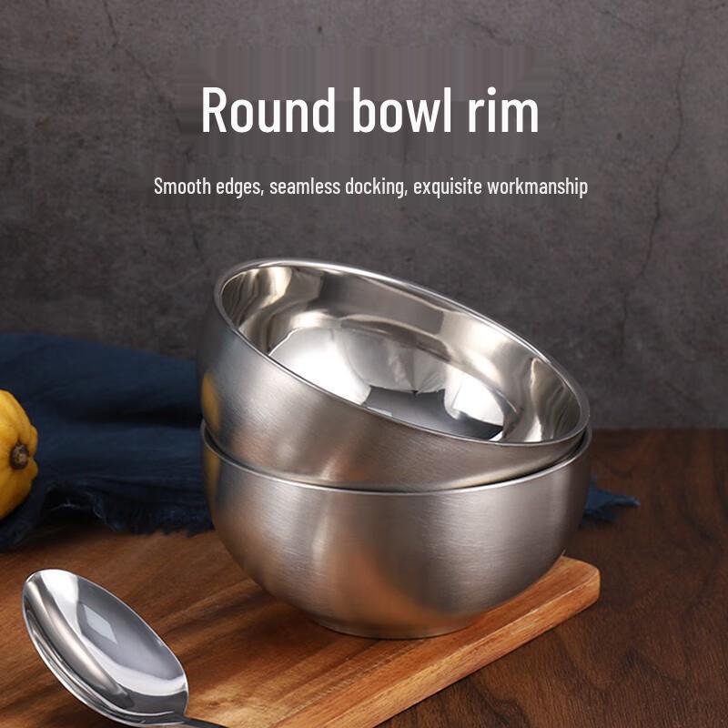Adneny 10-Piece 12.5cm Stainless Steel Double-Layer Anti-Scald Bowl Set