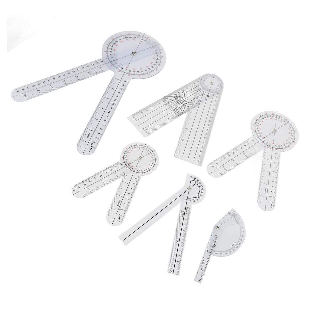 6Pcs Medizinische Spinal Goniometer Joint Winkel Winkelmesser Lineal Multifunktionale Kombination