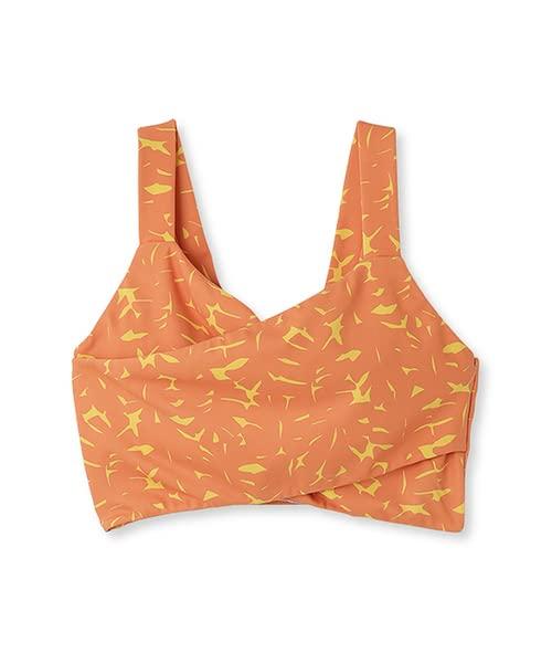 

ТРЕНИРОВОЧНЫЙ Принт ботанического искусства Топ-бра [Эми] [WELLNESS & WEAR] оранжевый