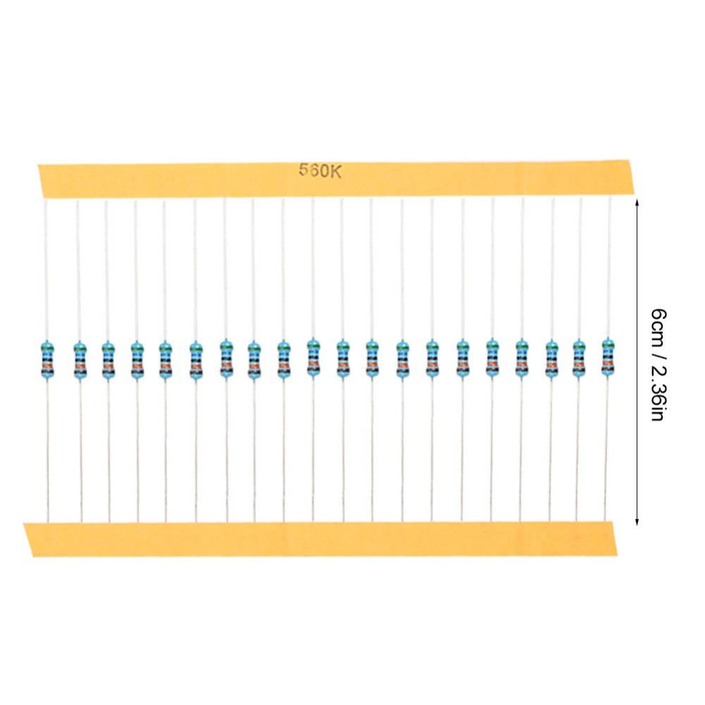 2600PCS 1/4w Resistor 1 Ohm-3M Ohm Metal Film Resistor Set Metal Film Resistor Kit  Circuit Building