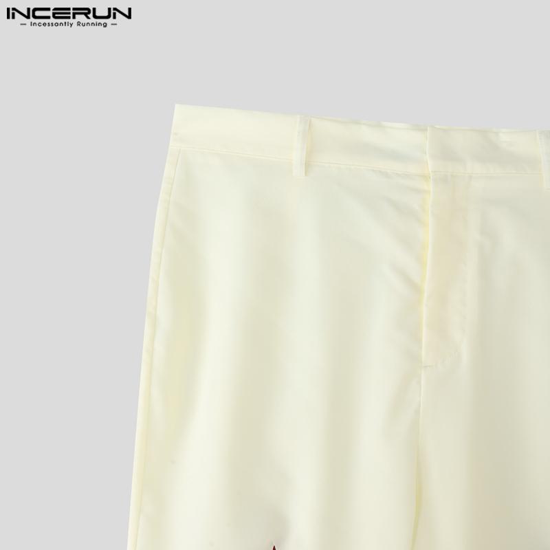 INCERUN Two Pieces Men Sleeveless Waistcoats Long Stitching Flare Pants Sets