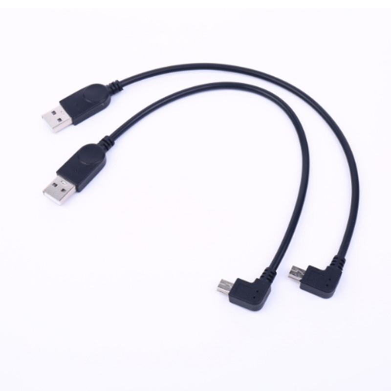Male USB 2.0 A to Male 90 Degree Right Bend Mini USB Data Charging Cable Cord 30cm Length for Camera Camcorder