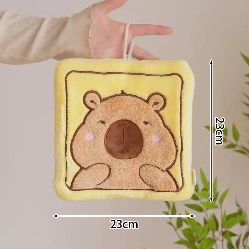 Home Cute Hand Towel Kitchen Towel Capybara Hand Towel Wet Wipes Absorbent Towels Household Cloth Wipe Dishcloth Toalla Capibara