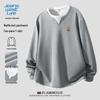 JEANSWEST LIFE Men's Waffle V-Neck Faux Two-Piece Long Sleeve T-Shirt