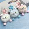 Imitation Mink Ears Elf Plush Cartoon Pendant Furry Cute Cartoon Fur Ball Couple Bestie Gift Keychain
