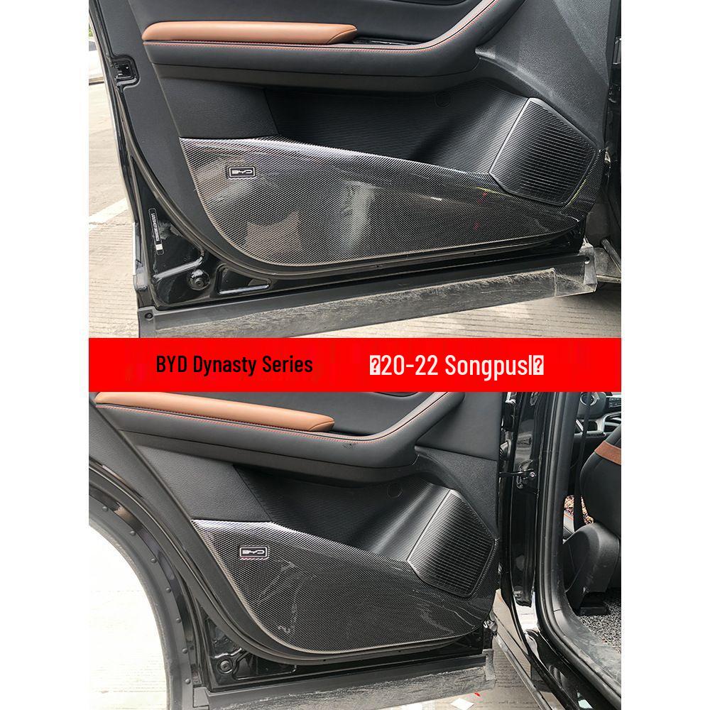 BYD Car Door Kick Mats: Scratch-Proof Interior Decorations for Tang, Song, Han, Dolphin, Seal, Yuan, and Qin Plus Models.