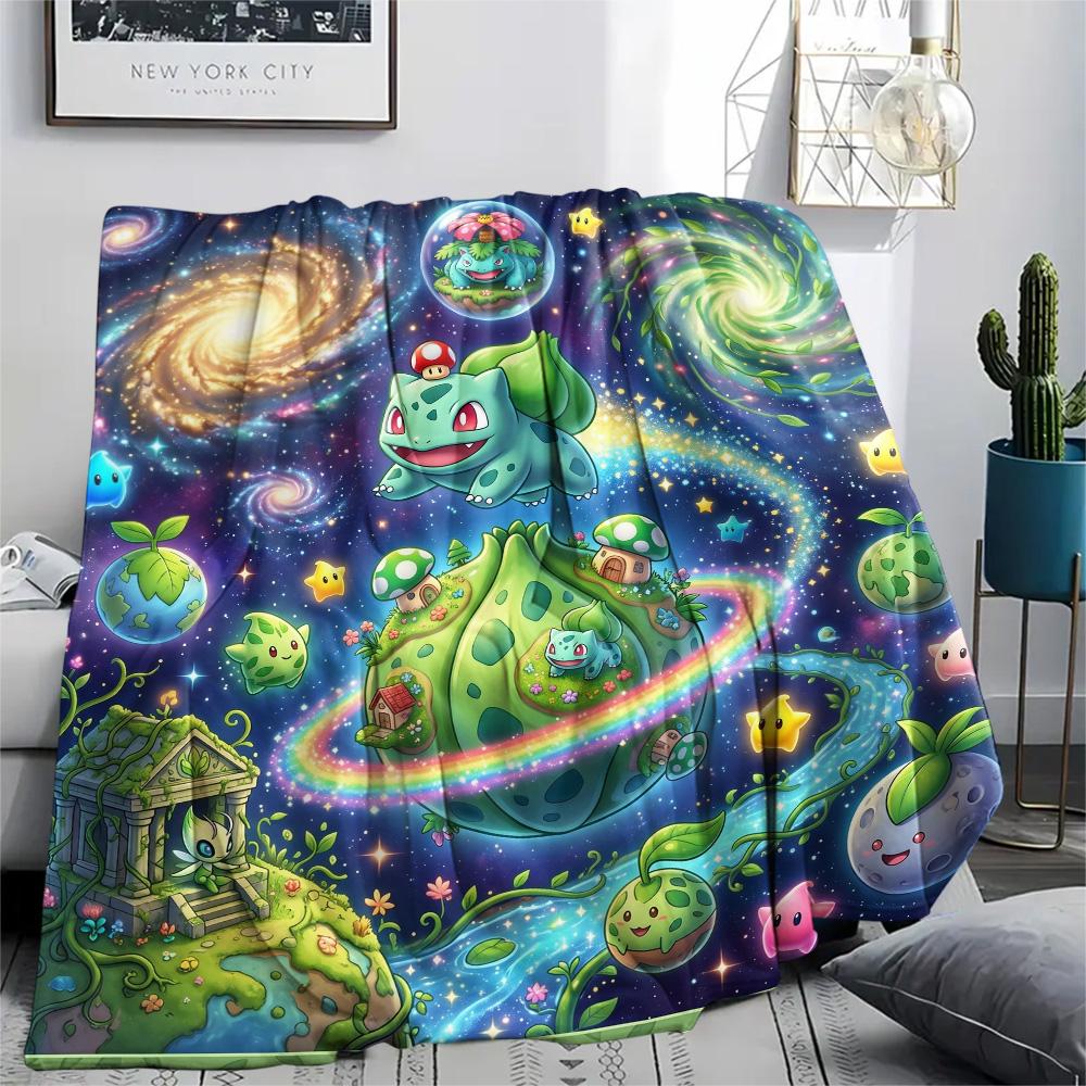 

Bulbasaur Print Flannel Blanket, Ultra Soft High Quality All Seasons Warm Throw, Home Decor Cozy Blanket, Perfect Christmas Gift 80cm x 120cm