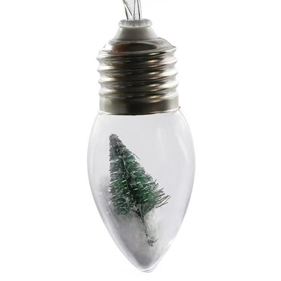 Christmas Snow Ball String Lights Vintage 10/20 LED Bulbs String Light with Snow Scene for Home Patio Fireplace Xmas Tree Decor