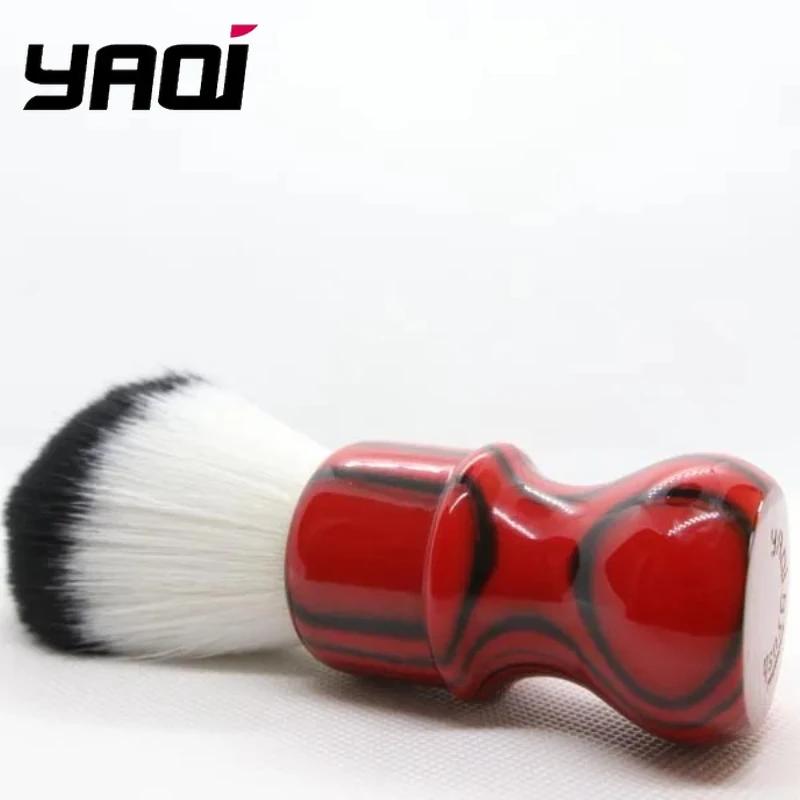 YAQi Evil Zebra 26mm Synthetic Hair Shaving Brush for Men Black And Red Handle Men's Grooming Essential
