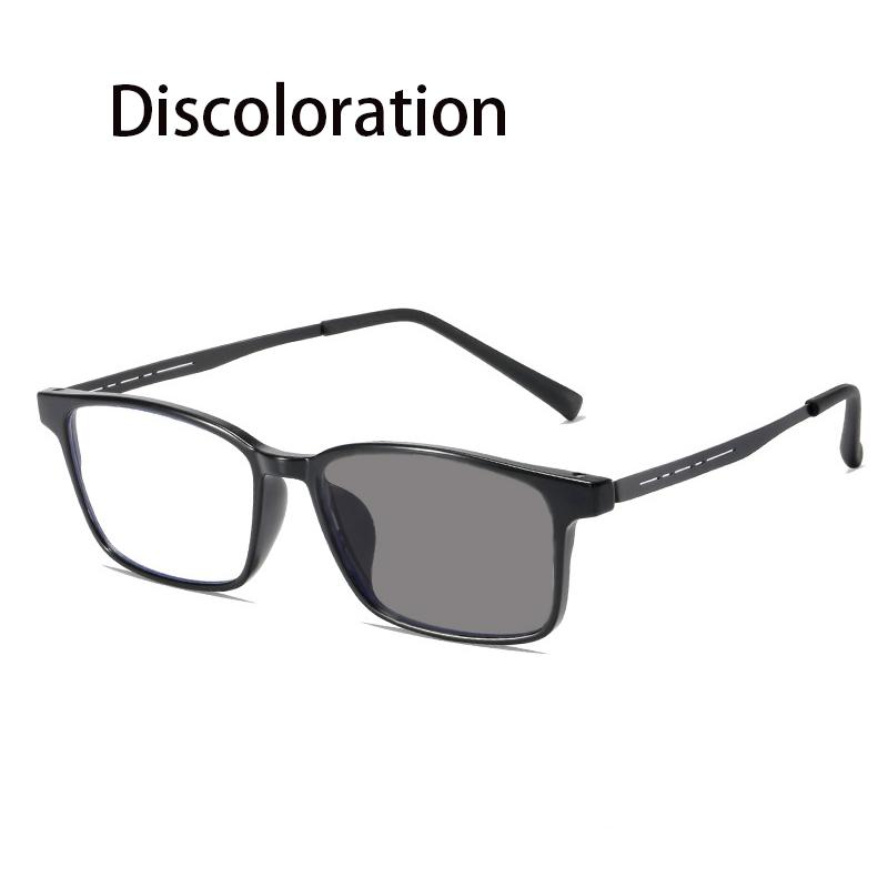 Blue Light Blocking Discoloration Glasses Men Women Ultralight TR90 Alloy Optical Frame Eyeglasses Square Computer Eyewear