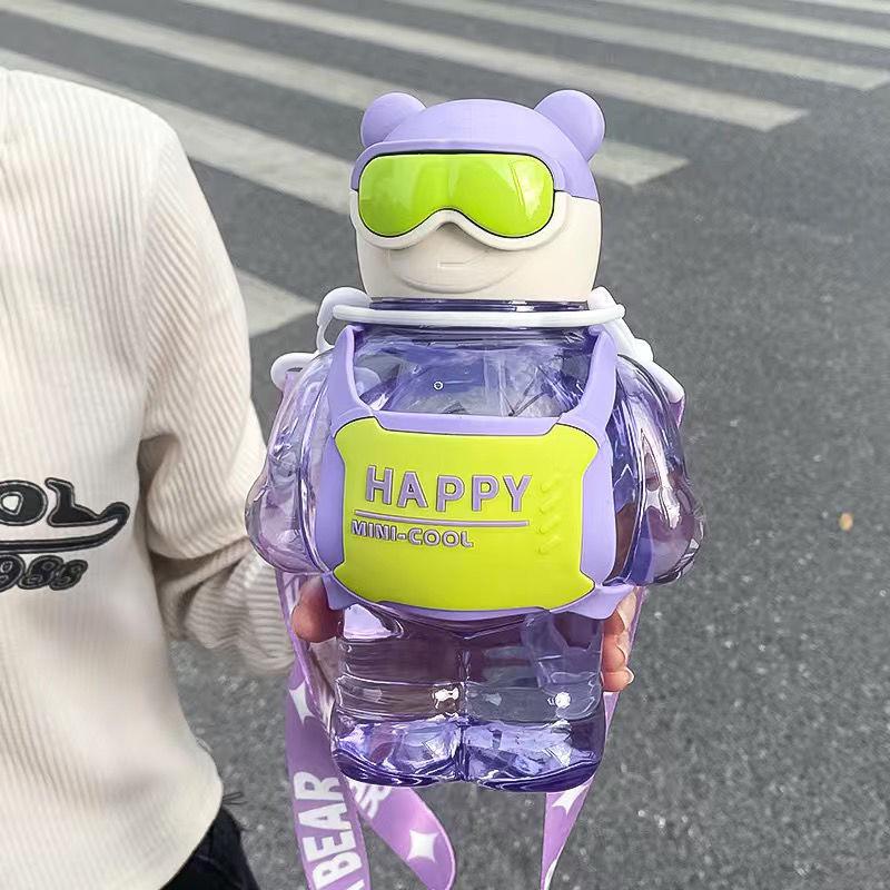 

Модная большая вместительная соломенная кружка Bear для детей - симпатичная и портативная 800ml