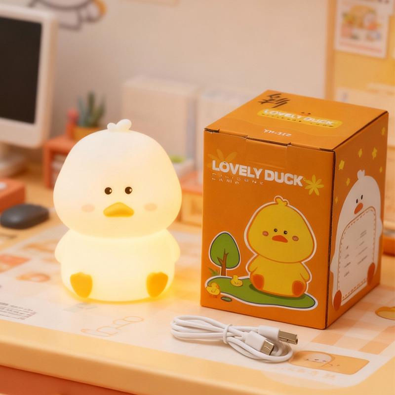 Rechargeable Cute Duck Silicone Night Light - Bedside & Atmosphere Lamp