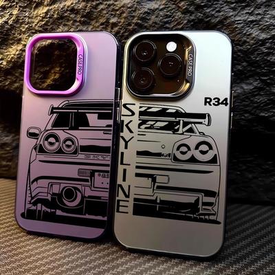 Funda de Teléfono Genial con Diseño de Coche de Ensueño JDM para iPhone 16 Pro 15 Pro Max 14 13 12 11 XS 14 Pro Max 16 Plus 14Pro 12Pro Carcasa Blanda