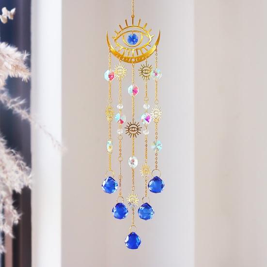 Boho Style Crystal Suncatcher, Hanging Sun Catcher for Windows, Healing Crystal Decor for Home, Crystals Prism Rainbow Maker for Indoor Outdoor