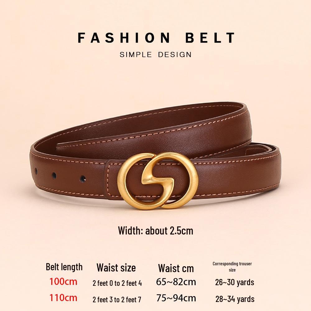 Women's Angola Red Genuine Leather Waist Belt - Fashionable, Versatile, and High-End Cowhide Accessory for Suits and Coats
