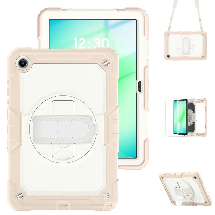 Silikon-Hybrid-PC-Tablet-Hülle mit Schultergurt für Samsung Galaxy Tab A11+ / A9+, Ständer Erhöhte Kamera Kratzfeste Schutzhülle