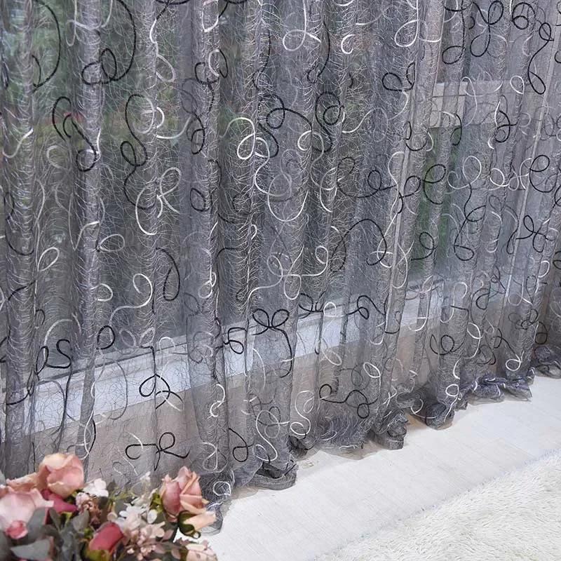 

Современные прозрачные шторы для гостиной, спальни, тюлевые шторы, занавески для окон, кухни, двери, вуаль, шторы, Rideaux Ocultant Firany W150cm x H250cm&Rings