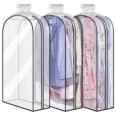 Gusseted All Clear Garment Bags , 40" Suit Bags for Closet Storage Hanging Clothes, Shirts, Coats, Dresses, 3 Packs