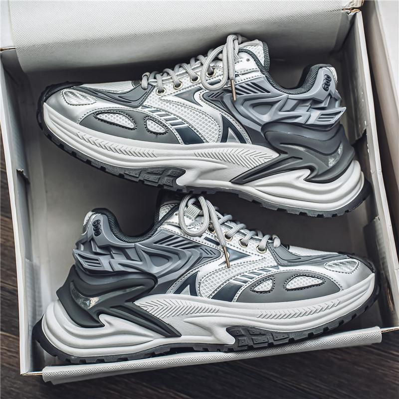 New thick-soled heightening dad shoes men's mesh sports shoes casual mecha men's shoes trend